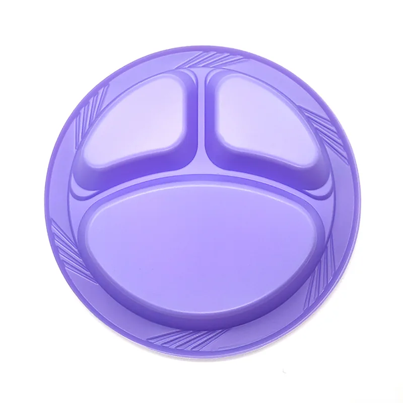 10인치 3칸 일회용 원형 플라스틱 플레이트