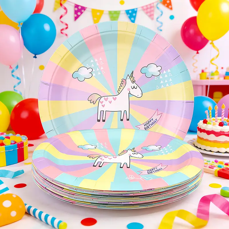 7인치 일회용 원형 종이 접시